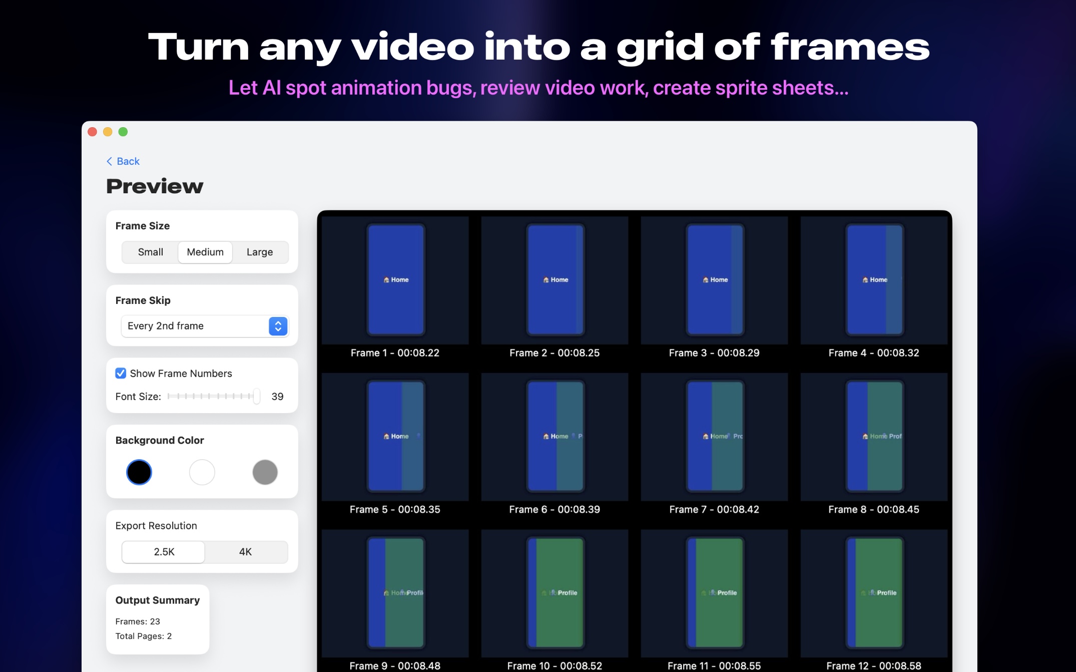 Frame Array Preview